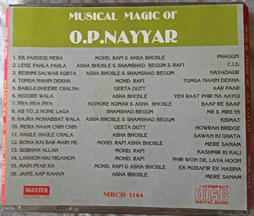 Musical Magic of O.P.Nayyar Audio cd