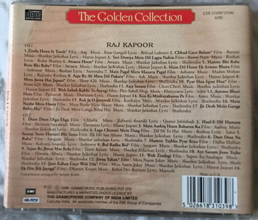 The Golden Collection Raj Kapoor Audio cd