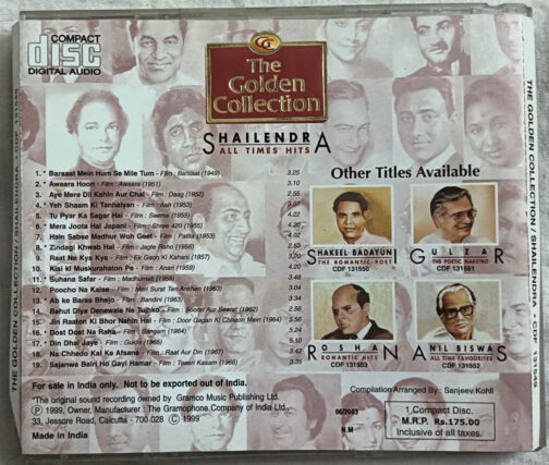 The Goldenn Collection Shalendra All Time Hits Audio Cd
