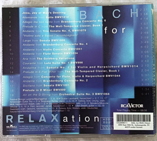 BACH for Relaxation Audio CD