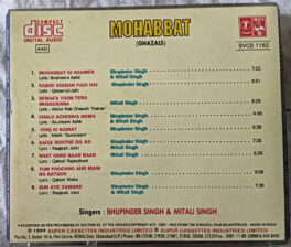 Mohabbat Ghazals Hindi Audio CD By Bhupinder Singh-Mitali Singh