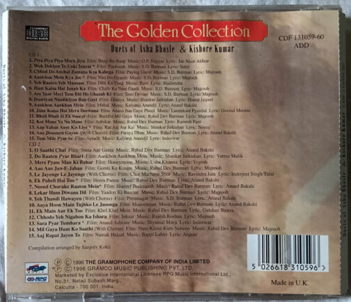 The Golden Collection Duets of Asha Bhosle & Kishore Kumar Audio cd