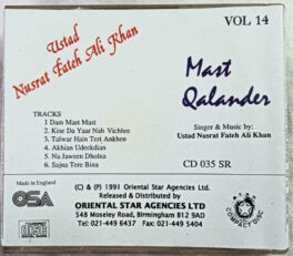 Ustad Nusrat Fateh Ali Khan Mast Qalander vol 14 Audio cd