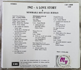 1942 a love story & Memorable hits of r.d.burman Hindi Audio cd