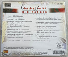 Classical Fusion A R Rahman Tamil Film Songs Audio cd