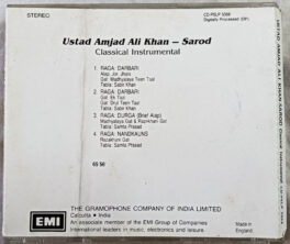 Ustad Amjad Ali Khan Sarod Classical Instrumetal Audio cd