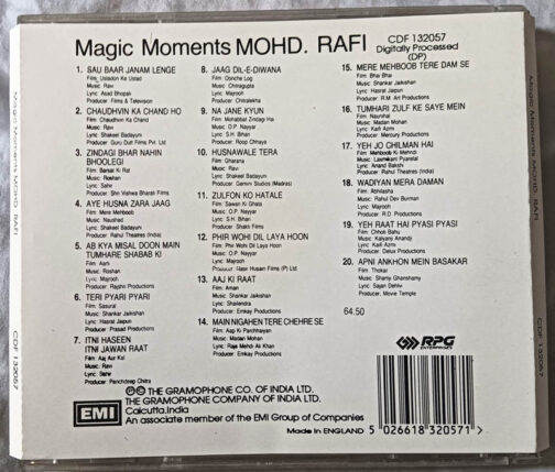 Magic Moments Mohd. Rafi Hindi Audio cd