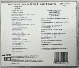 Silsila – Kabhi Kabhie Hindi Film Audio cd