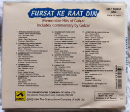 Fursat Ke Raat Din Memorable Hits of Gulzar Hindi Audio cd