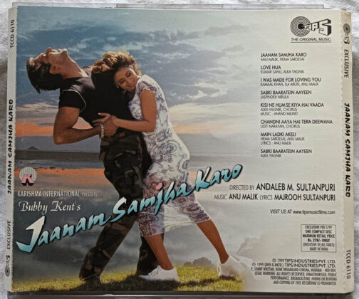 Jaanam Samjah Karo Hindi Audio Cassette By Anu Malik