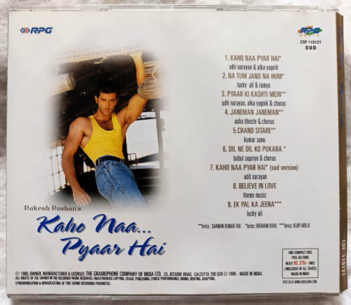 Kaho naa Payaar Hai Hindi Audio cd by Rajesh Roshan