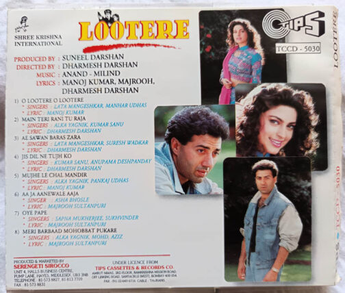 Lootere Hindi Audio cd By Anand Milind