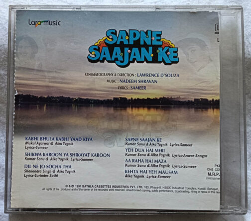 Sapne Saajan Ke Hindi Audio Cassettes By Nadeem Shravan