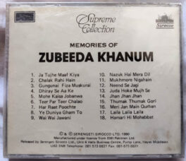 Memories Of Zubeeda Khanum Hindi Audio Cd (Sealed)