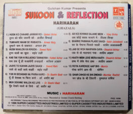 Sukoon & Reflection Hariharan Ghazals Hindi Audio cd