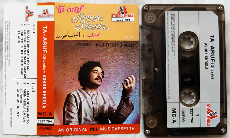 Ta-Aruf Ghazals Hindi Audio Cassette By Ashok Khosla