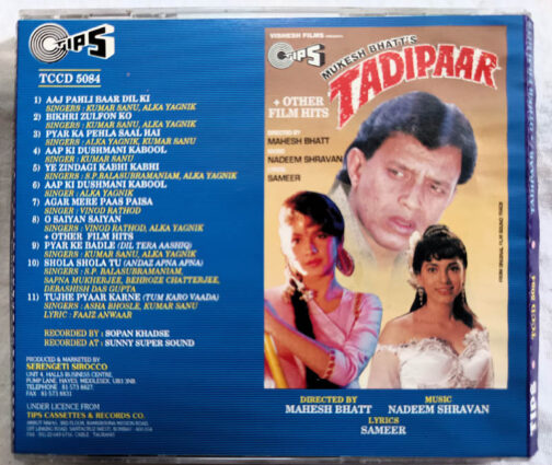 Tadipaar Audio cd By Nadeem Shravan