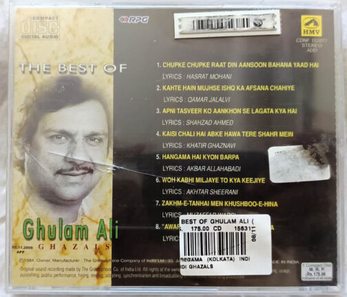 The Best of Ghulam Ali Ghazals Hindi Audio Cd
