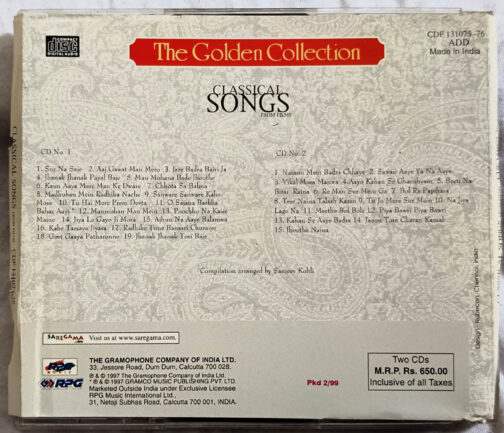 The Golden Collection Classical From Hindi Films Song Audio cd