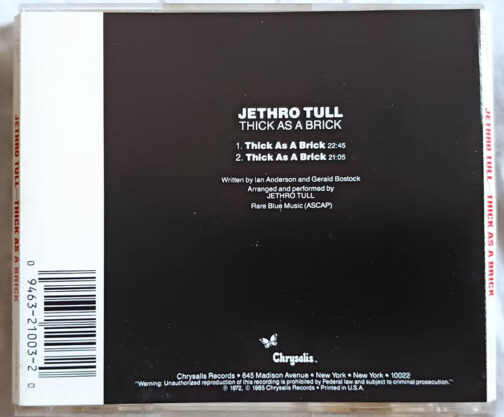 Jethro Tull Thick As A Bricks Audio cd