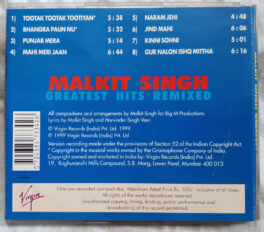 Malkit Sing Greatest Hits Remixed Audio cd
