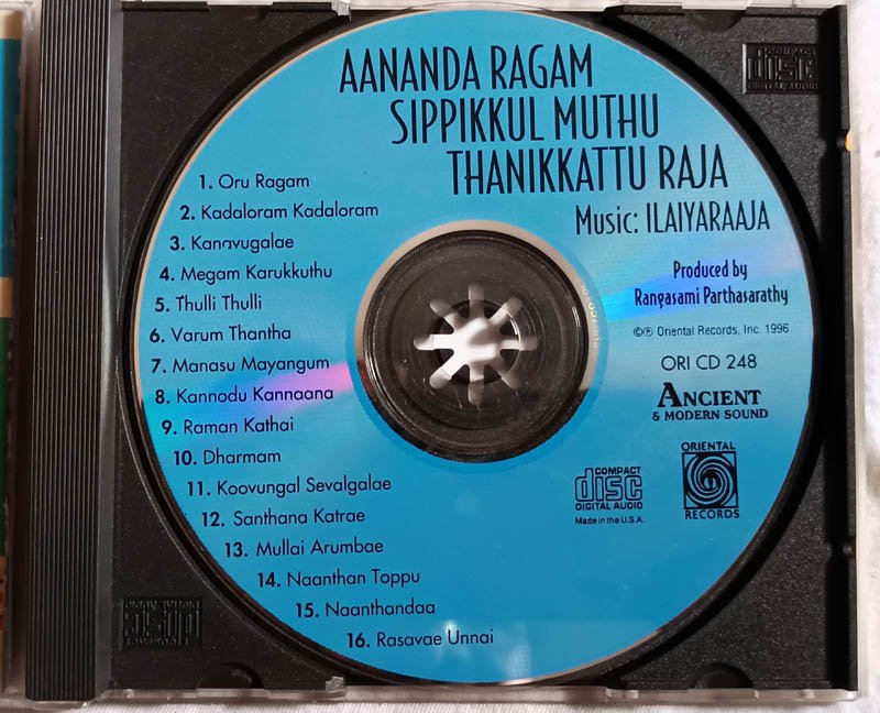 Aananda Ragam-Sippikkul Muthu-Thanikkattu Raja Tamil Audio Cd By Ilaiyaraaja...