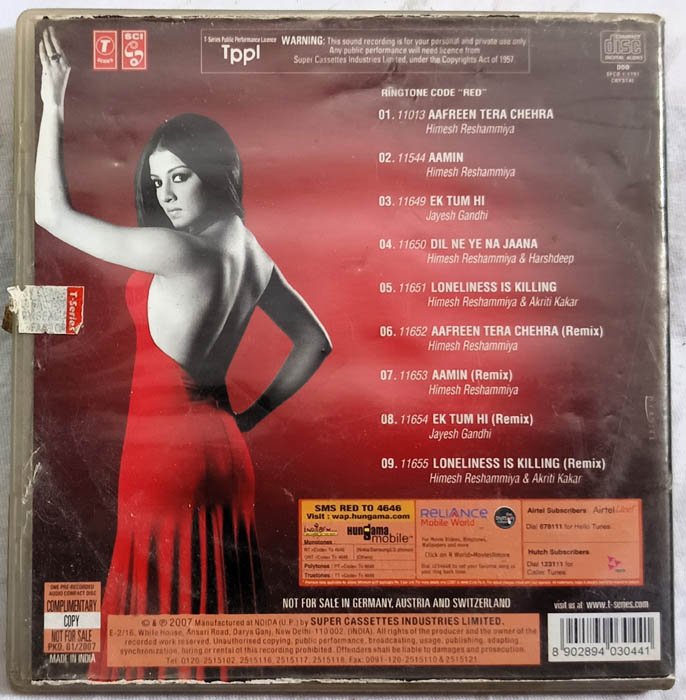 Red Hindi Audio cd By Himesh Reshamiya