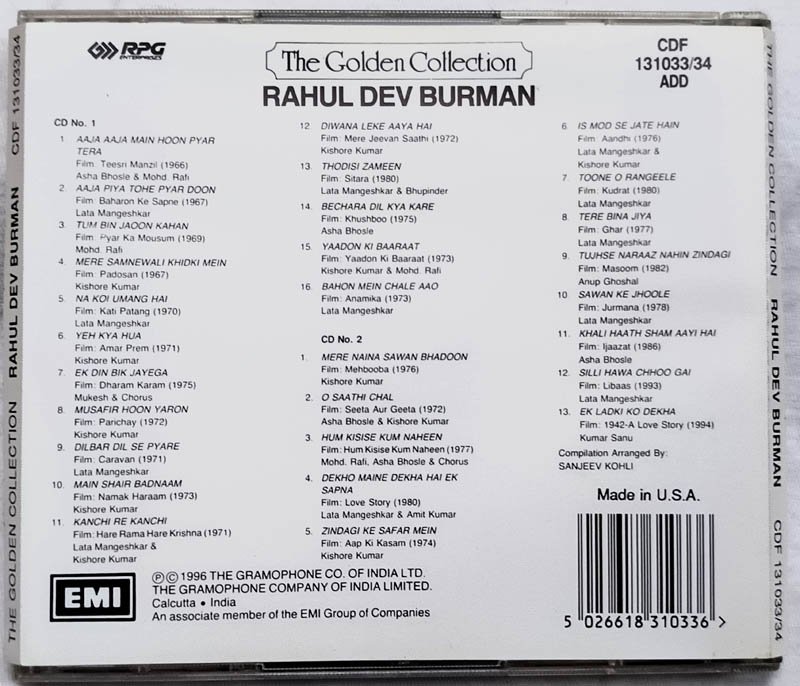 The Golden Collection Rahul Dev Burman Hindi Audio cd