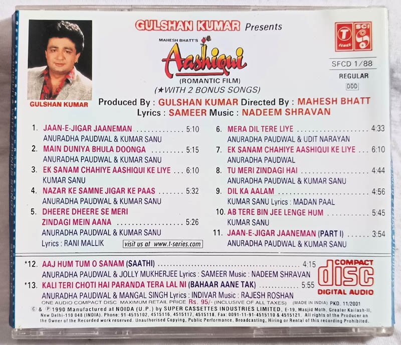 Aashiqui Hindi Audio Cd By Nadeem Shravan