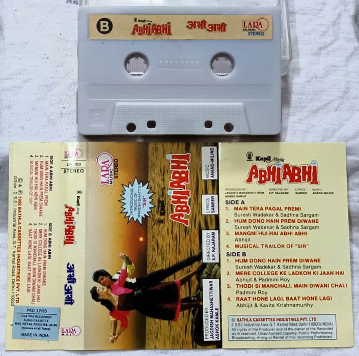 Abhi Abhi Hindi Audio Cassette By Anand-Milind