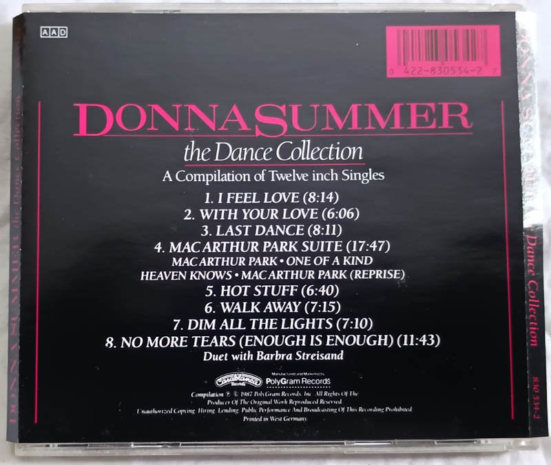 Donna Summer The Dance Colction A Compilation of Twelve Inch Singles Audio Cd