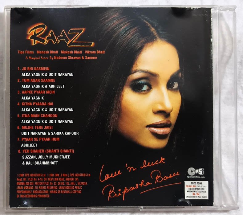 Raaz Hindi Audio Cd By Nadeem Shravan-Sameer