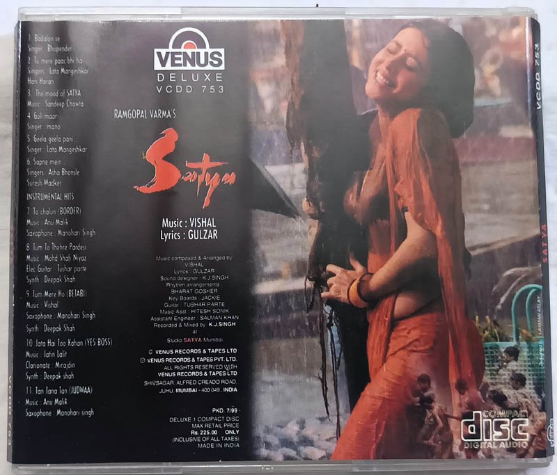 Satya Hindi Audio Cd By Vishal