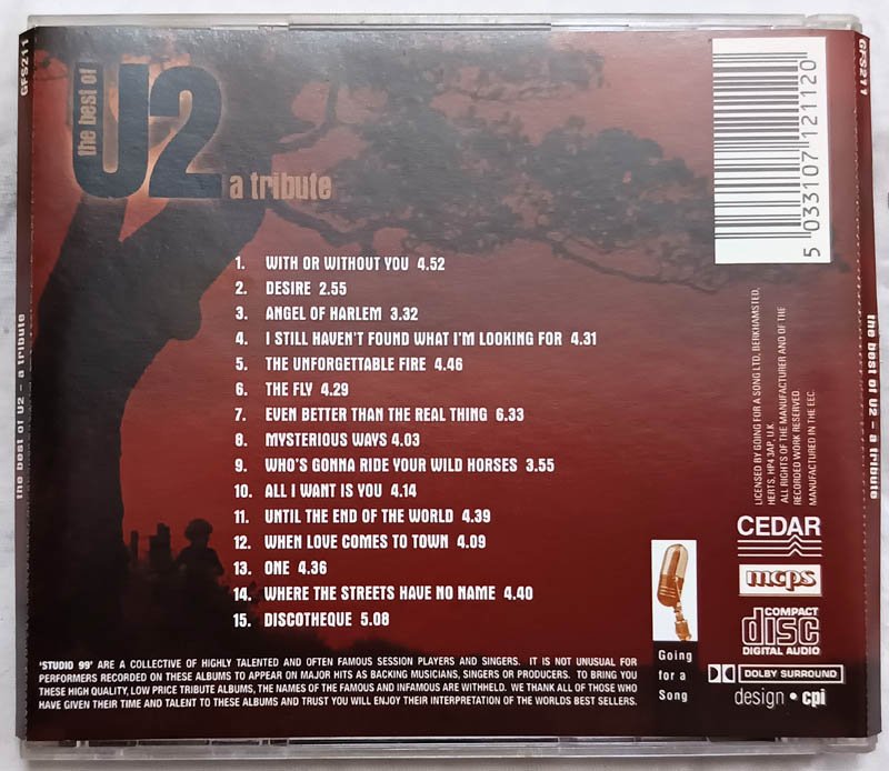 The Best of U2 A Tribute Audio CD