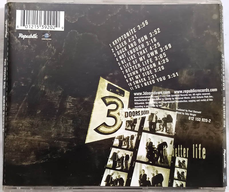3 Doors Down The Better Life Audio Cd