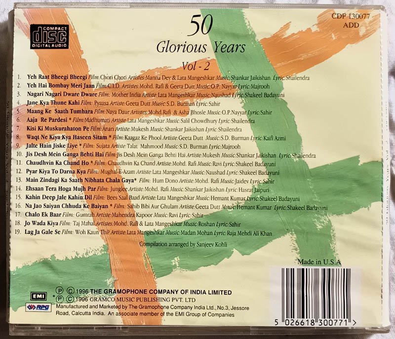 50 Glorious Year Vol 1 to 5 Hindi Film Songs Audio CD - Image 6