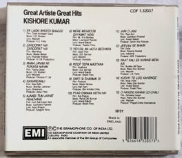 Great Artiste Great Hits Kishore Kumar Hindi Audio cd