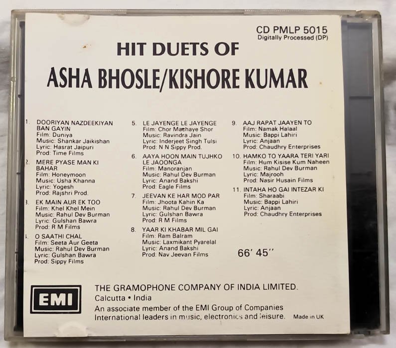 Hits Duets of Asha Bhosle-Kishore Kumar Hindi Audio Cd