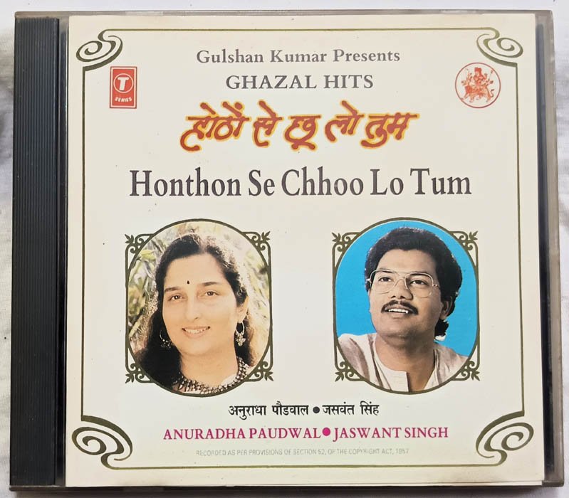 Honthon Se Chhoo Lo Tum Ghazal Hits Hindi Audio Cd By Anuradha Paudwal-Jaswant Singh