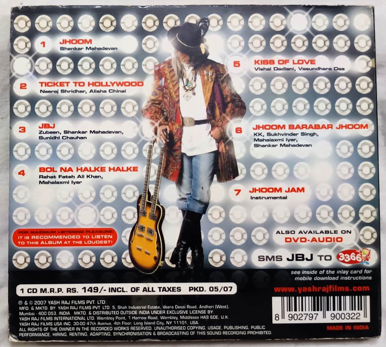 Jhoom Barabar Jhoom Hindi Audio Cd By Shankar-Ehsaan-Loy