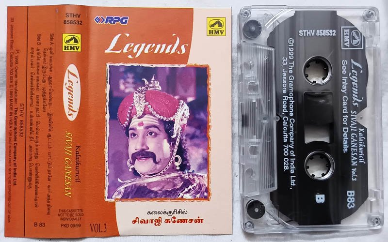 Legends Kalaikuricil Sivaji Ganesan Vol 3 Tamil Audio Cassette