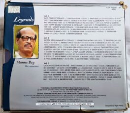 Legends Manna Dey The Maestro Vol 1 to 5 Audio cd