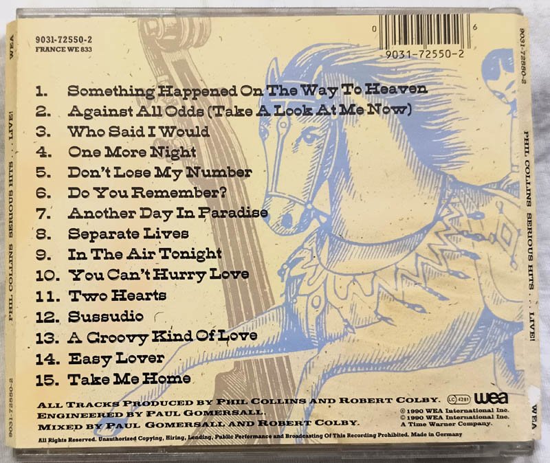 Phil Collins Serious Hits Live Audio Cd