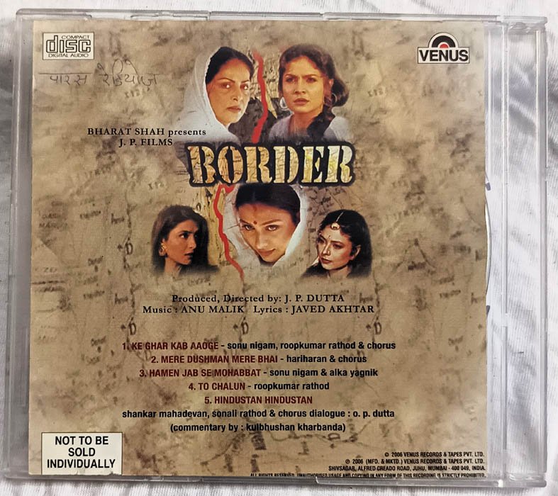 Border Hindi Film Audio Cd By Anu MaliK