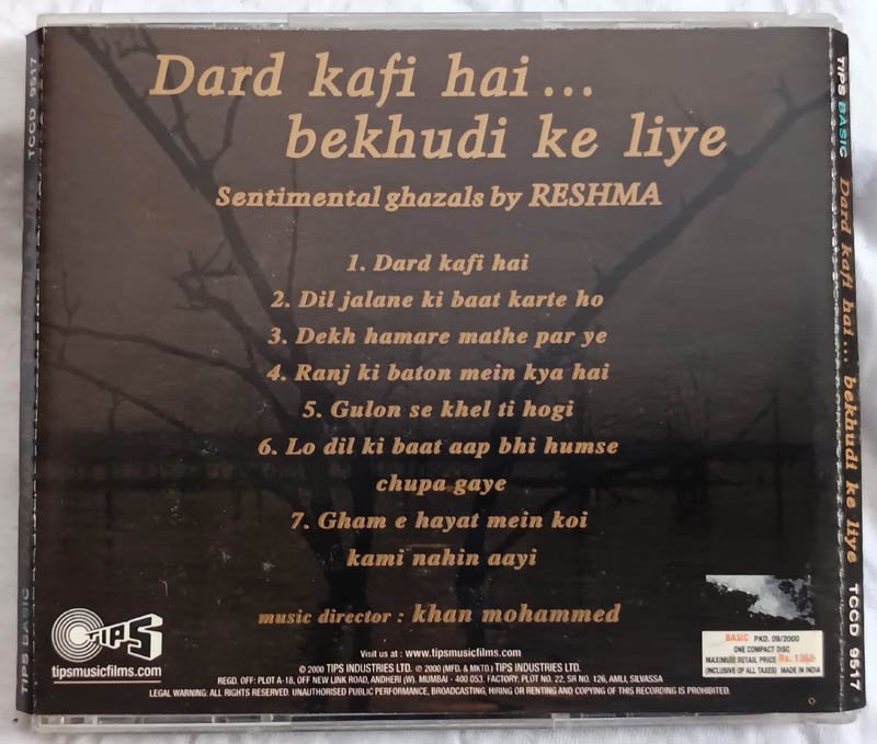 Dard Kafi Hai Bekhudi Ke Liye Hindi Audio cd