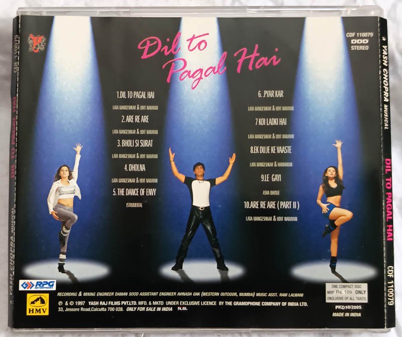 Dil To Pagal Hai Hindi Audio CD By Uttam Singh
