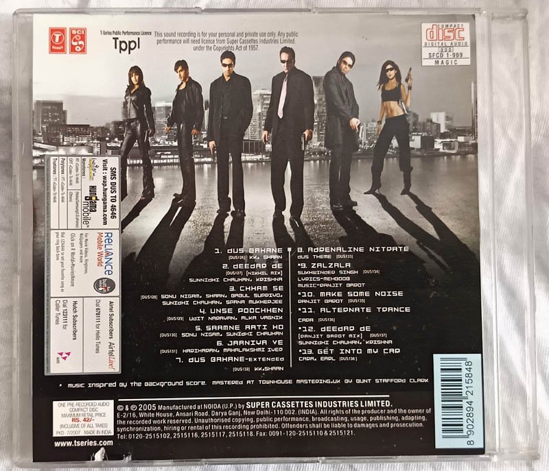 Dus Hindi Film Songs Audio CD By Vishal & Shekhar