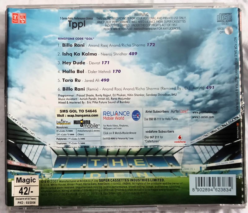 Goal Hindi Audio cd by pritam