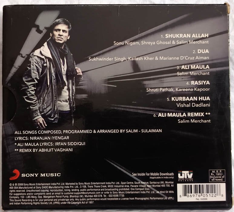 Kurbaan Hindi Audio Cd By Salim - Sulaiman