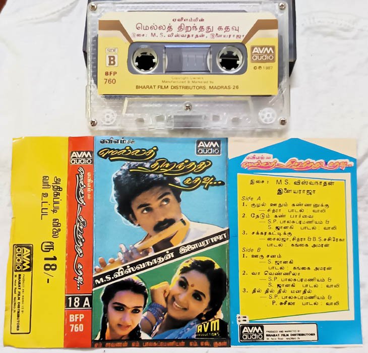 Mella Thirandhathu Kadhavu Tamil Audio Cassette